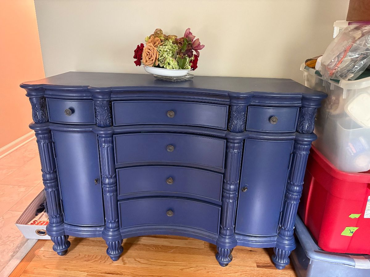 Blue painter foyer dresser