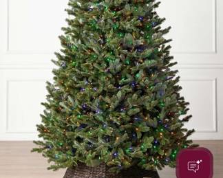 O135 - $350. 7’ 5” Balsam Hill Frazier Fir Christmas Tree with Bag and Stand with bag. .