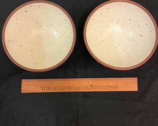 O8 - $50. Set of East Fork Large Soup Pottery Bowls. Measures 7" D x 3" Tall.