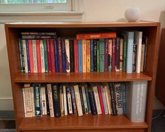 O43 - $30. Wooden Bookcase. Measures 32” W x 11”D x 29” Tall.