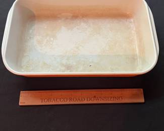O118 - $45. Le Creuset Flame Orange 15” x 10” Iron Roasting Pan.