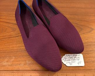 O80 - $45. Rothy’s Almond Toe Flats. Plum/Cabernet. Size 9.5. Excellent Condition.