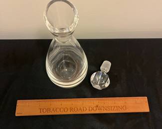 O88 - $50. Steuben Decanter # 3. Measures 10” Tall.