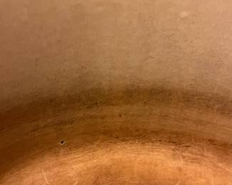 O86 - $40. Le Creuset Flame Orange “G” 7.25 Qt Dutch Oven.