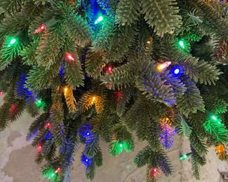 O135 - $350. 7’ 5” Balsam Hill Frazier Fir Christmas Tree with Bag and Stand with bag. .