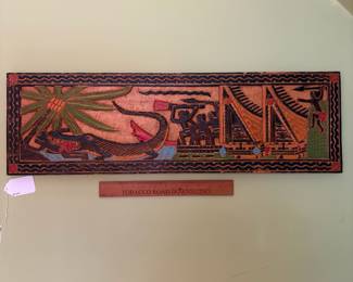 O70 - $60. Palauan Story Board Hand Carved and Painted. Measures 30" W x 9" Tall.