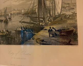 O38 - $35. City of Boston From south Boston.Measures 22.5” W x 18.5” Tall.
