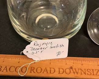 O90 - $20. Reijmyre Decanter Swedish. Measures 6.5” Tall.