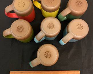 O11 - $300. Set of 7 East Fork Pottery Mugs. Measures 4.25" Tall. Retired colors. All are in great condition.