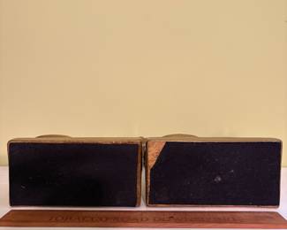 O57 - $75. Pair of Marion Bronze Clad Lioness Bookends. Each Measures 6.5" W x 3.25" D x 9" Tall.