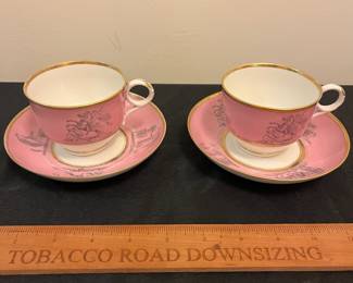 O99 - $120. Set of 1810 Barr Flight Barr Neo Classical Tea Cups and Saucers.