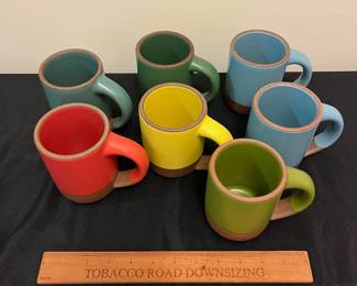 O11 - $300. Set of 7 East Fork Pottery Mugs. Measures 4.25" Tall. Retired colors. All are in great condition.