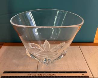 O131 - $45. Steuben Deep Flower Bowl. Measures 8” Tall.