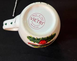 O106 - $25. Set of 3 Vietri Christmas Tree Mugs.