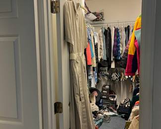 Overview of Women's Clothes. Sizes 10 - 14, Large and X - Large. Brands Include Boden, Athleta, Madewell, Title Nine, J Crew, Pilcro, Talbot, and J Jill.