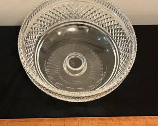 O94 - $40. Waterford Crystal “Castle Town” Pedestal Bowl. Measures 7.25” D x 5.5” Tall.
