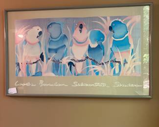 O46 - $25. Leslie Burden Silkwater Studios Framed Poster. Measures 39” W x 24” Tall.