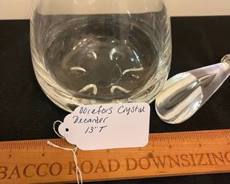 O89 - $40. Orrefors Crystal Decanter. Measures 13” Tall.