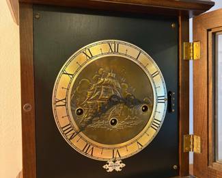 O47 - $65. Wuersch Clock: Vintage Mantel Clock. Measures 10.75” W x 6.5” D x 15” Tall. Untested.