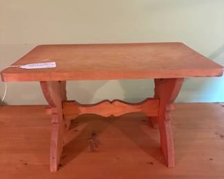 O136 - $40. Vintage American Girl Doll Kristen’s Trestle Table and Chairs. Has been repaired - see photo.