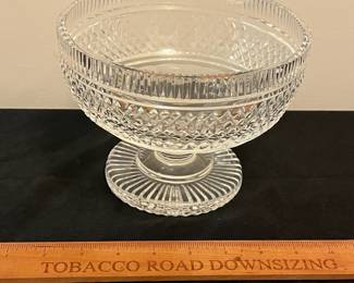 O94 - $40. Waterford Crystal “Castle Town” Pedestal Bowl. Measures 7.25” D x 5.5” Tall.