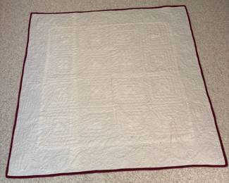 O61 - $75. Vintage Handmade Quilt. Measures 58” W x 58” L.