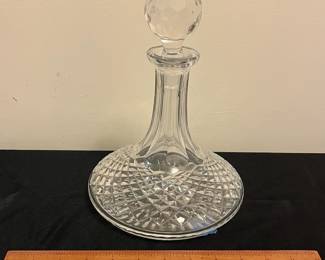 O93 - $55. Waterford “Alana” Crystal Ship's Decanter. Measures 10” Tall.