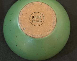 O9 - $80. Set of 4 East Fork Pottery Small Bowls. Measures 4.5" D x 2.25" Tall. White ones show some wear.
