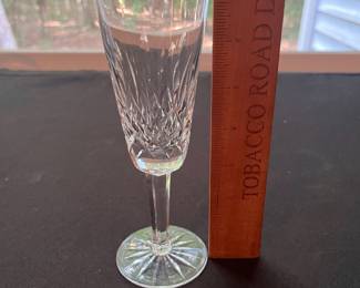 O115 - $120. Set of 8 Waterford Champagne Glasses. 7.25" Tall.