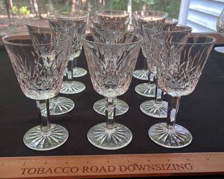 O113 - $160. Set of 12 Waterford "Lismore" Claret Glasses. 5.75" Tall.