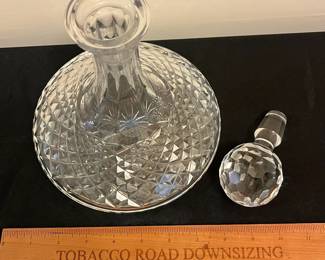 O93 - $55. Waterford “Alana” Crystal Ship's Decanter. Measures 10” Tall.