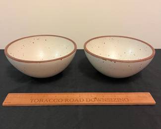 O8 - $50. Set of East Fork Large Soup Pottery Bowls. Measures 7" D x 3" Tall.