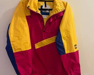 O126 - $40. 1990’s North Face Gortex Color Block Jacket with Removable Hood. Men’s Small.