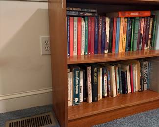 O43 - $30. Wooden Bookcase. Measures 32” W x 11”D x 29” Tall.