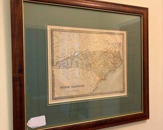 O36 - $50. Map of North Carolina. Engraved by G. W. Boynton. Measures 25.5” W x 22.5” Tall.