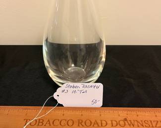 O88 - $50. Steuben Decanter # 3. Measures 10” Tall.