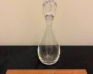 O88 - $50. Steuben Decanter # 3. Measures 10” Tall.