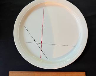 O107 - $30. Vtg. Corning Ware "Stix" Serving Plate. Measures 12.25" D.