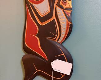 O3 - $400. Northwest Coast Salish Bill Wilson Kwakiutl Carving. Measures 11” W x 34” Tall.