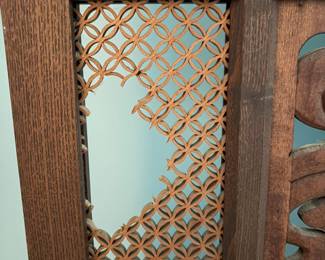 O139 - $40. Asian Style Bamboo Screen with Birds. Measures 73" W x 1" D x 68" Tall. SEE PHOTOS OF DAMAGE.