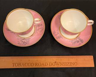 O99 - $120. Set of 1810 Barr Flight Barr Neo Classical Tea Cups and Saucers.