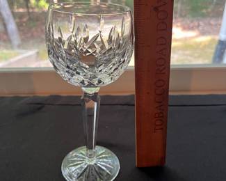 O112 - $150. Set of 11 Waterford Wine Glasses. 7.75" Tall.