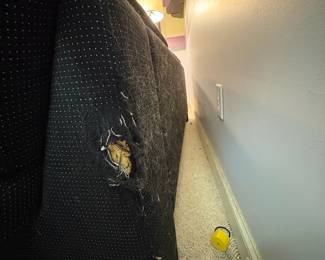 O16 - FREE. Sofa with Cat Damage. Measures 87.5” W x 36” D x 30” Tall.