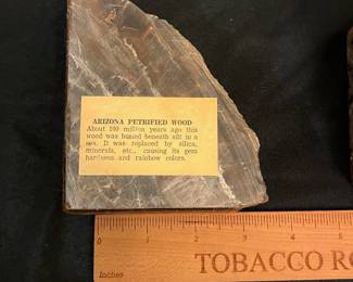 O92 - $50. Petrified Wood Bookends. Measures 3.75" W x 5" Tall.