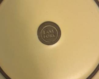 O7 - $100. Set of East Fork Pottery Plates. 8.5" Diameter. All show marks/ scratches from flatwear.