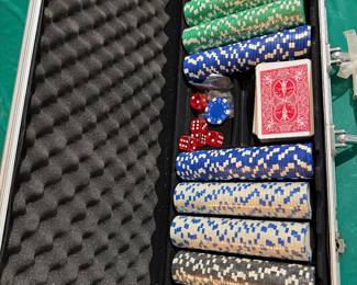 Poker chips in case