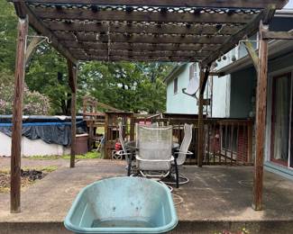 Wheelbarrow and patio set