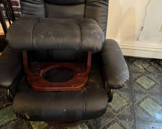 Pair of recliners with foot stools