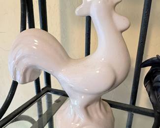 **White Ceramic Rooster Figurine** – Elegant glossy white ceramic rooster figurine with a minimalist design. A timeless accent piece that complements farmhouse, cottage, or modern décor and makes a great addition to any rooster collection.
