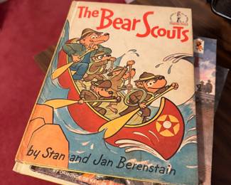 The Bear Scouts by Stan and Jan Berenstain – Vintage children's book from the beloved Berenstain Bears series featuring an adventurous scouting story with colorful illustrations. A nostalgic addition for collectors of classic children's books, vintage storybooks, or Berenstain Bears memorabilia. Sold as found.